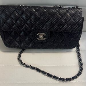 Chanel Perforated Black Quilted Crossbody Bag